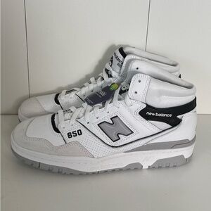 Mens New Balance NB 650R Sz 10.5 Mid Top Athletic Sneaker White Black BB650RWH